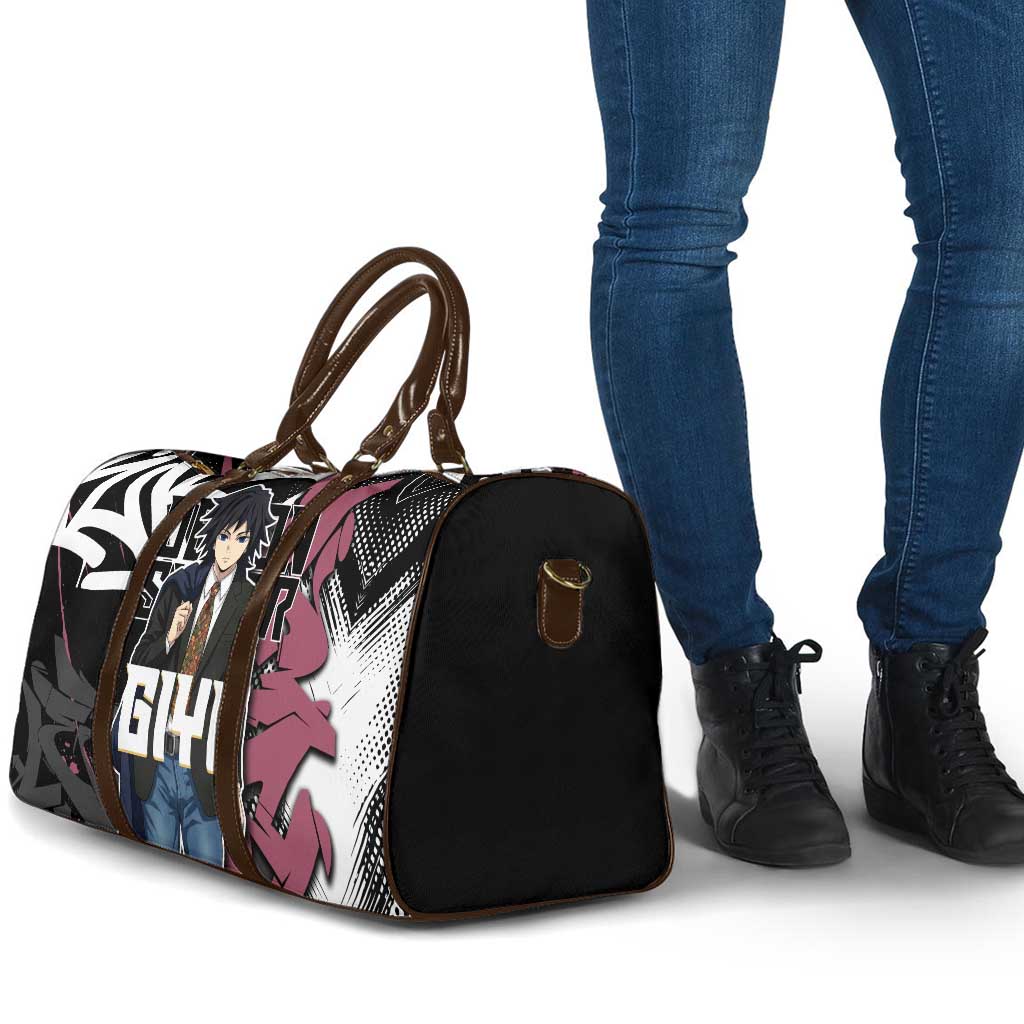 Giyu Tomioka Demon Slayer Travel Bag Red & Black Graffiti Anime