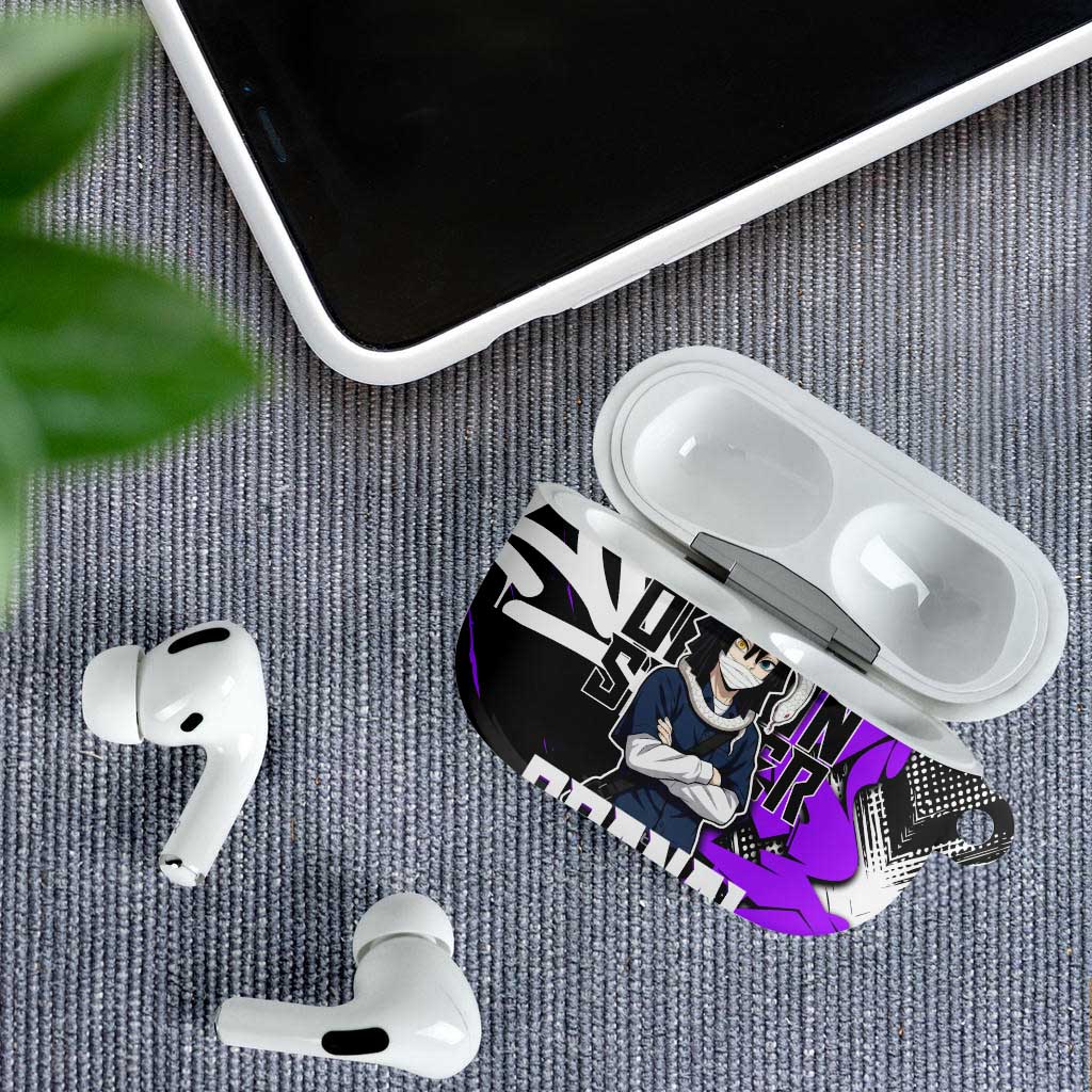 Obanai Iguro Demon Slayer AirPods Case Purple Graffiti Anime Style