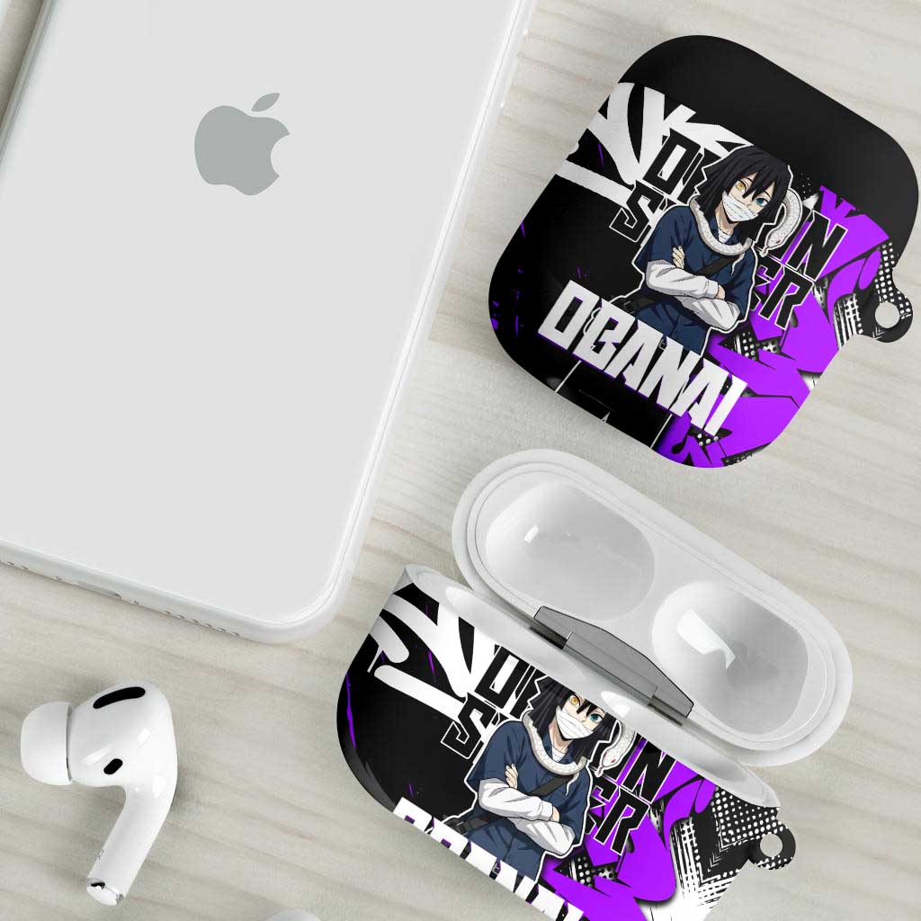 Obanai Iguro Demon Slayer AirPods Case Purple Graffiti Anime Style