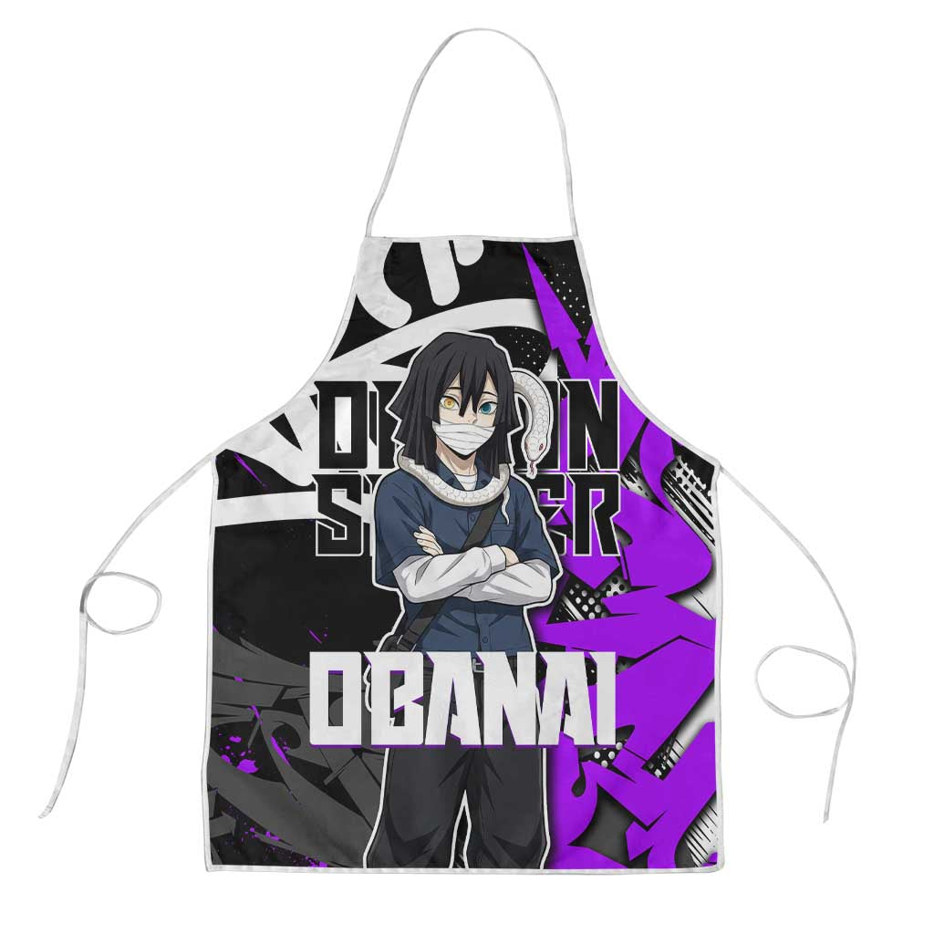 Obanai Iguro Demon Slayer Apron Purple Graffiti Anime Style