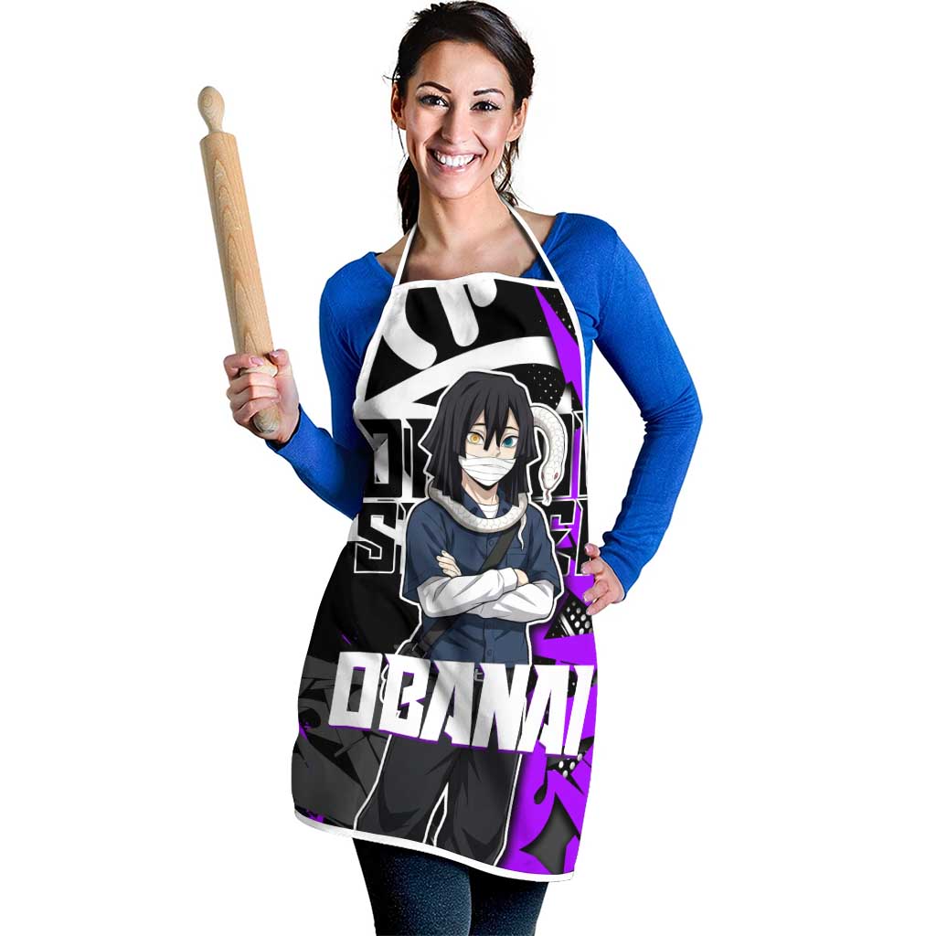 Obanai Iguro Demon Slayer Apron Purple Graffiti Anime Style