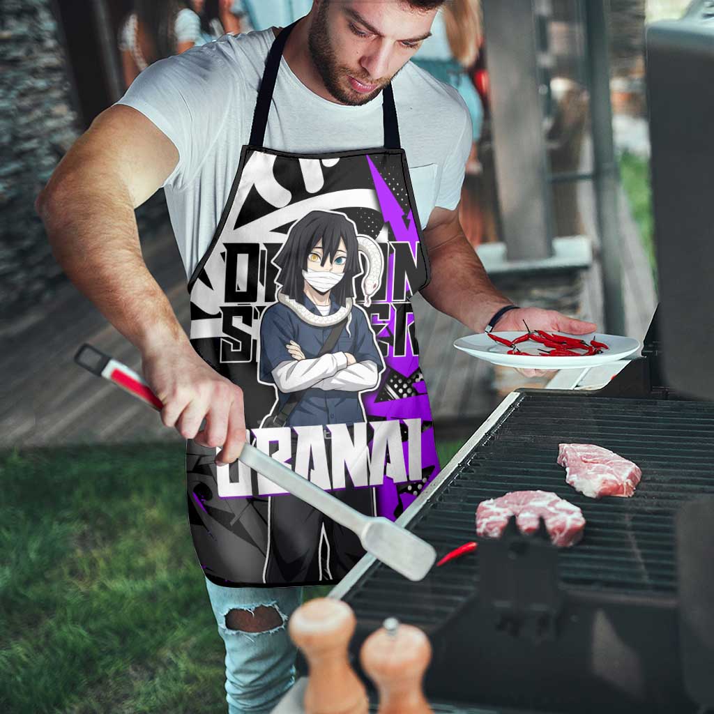 Obanai Iguro Demon Slayer Apron Purple Graffiti Anime Style