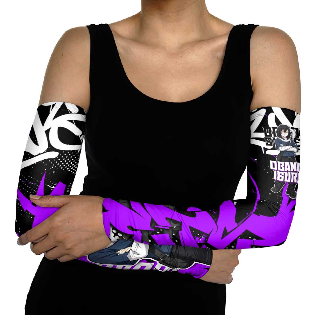 Obanai Iguro Demon Slayer Arm Sleeves Purple Graffiti Anime Style