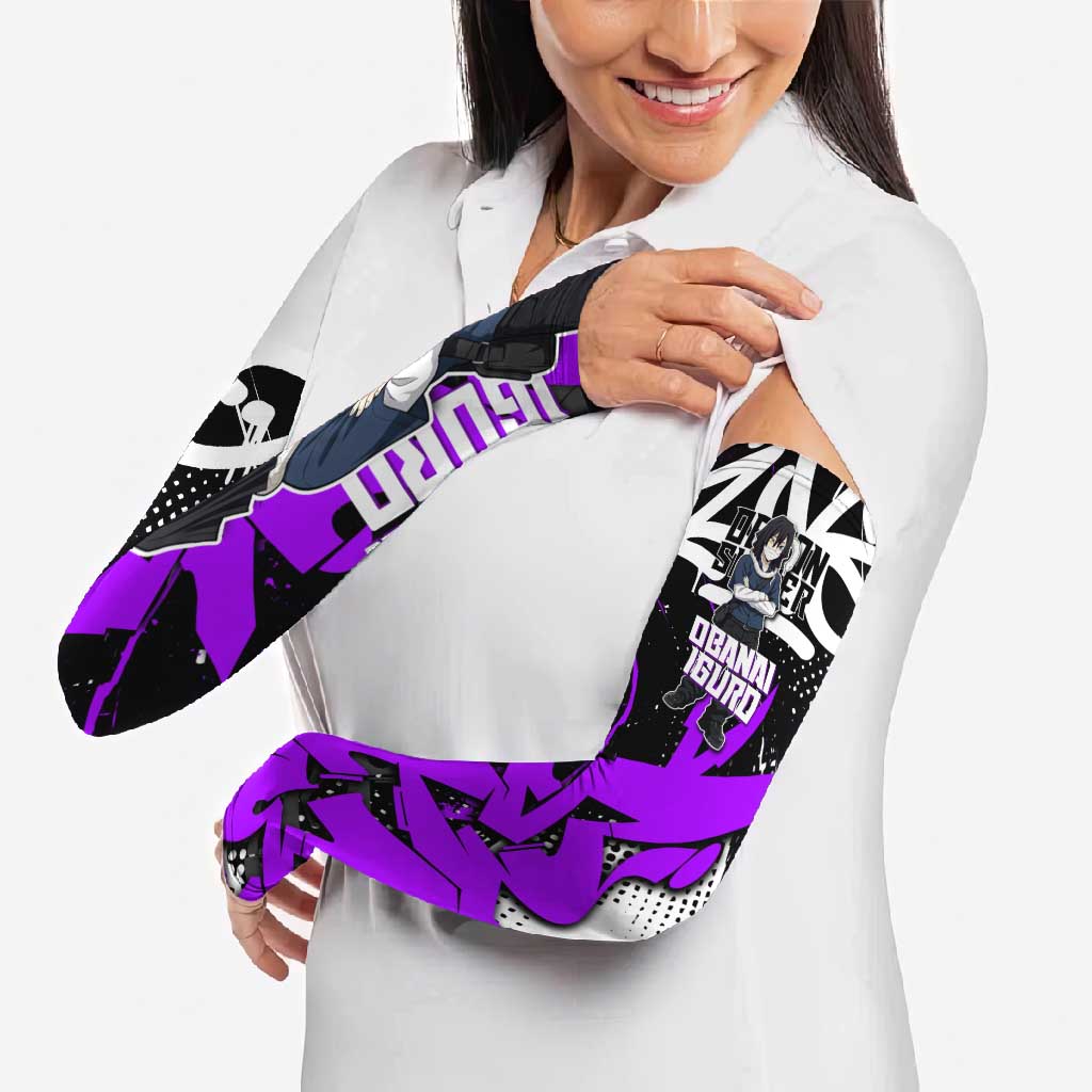Obanai Iguro Demon Slayer Arm Sleeves Purple Graffiti Anime Style