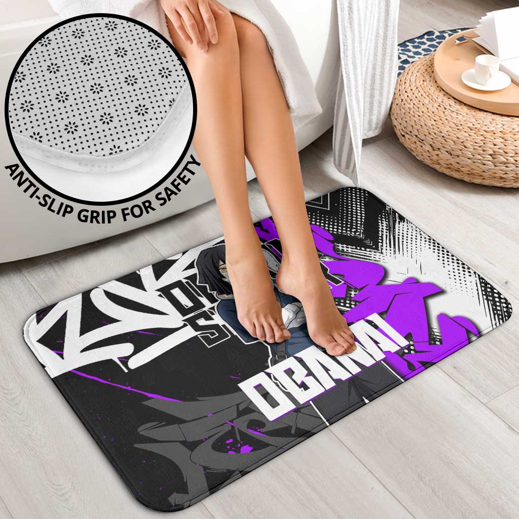Obanai Iguro Demon Slayer Bathroom Set Purple Graffiti Anime Style