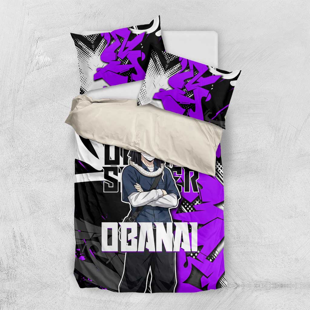 Obanai Iguro Demon Slayer Bedding Set Purple Graffiti Anime Style