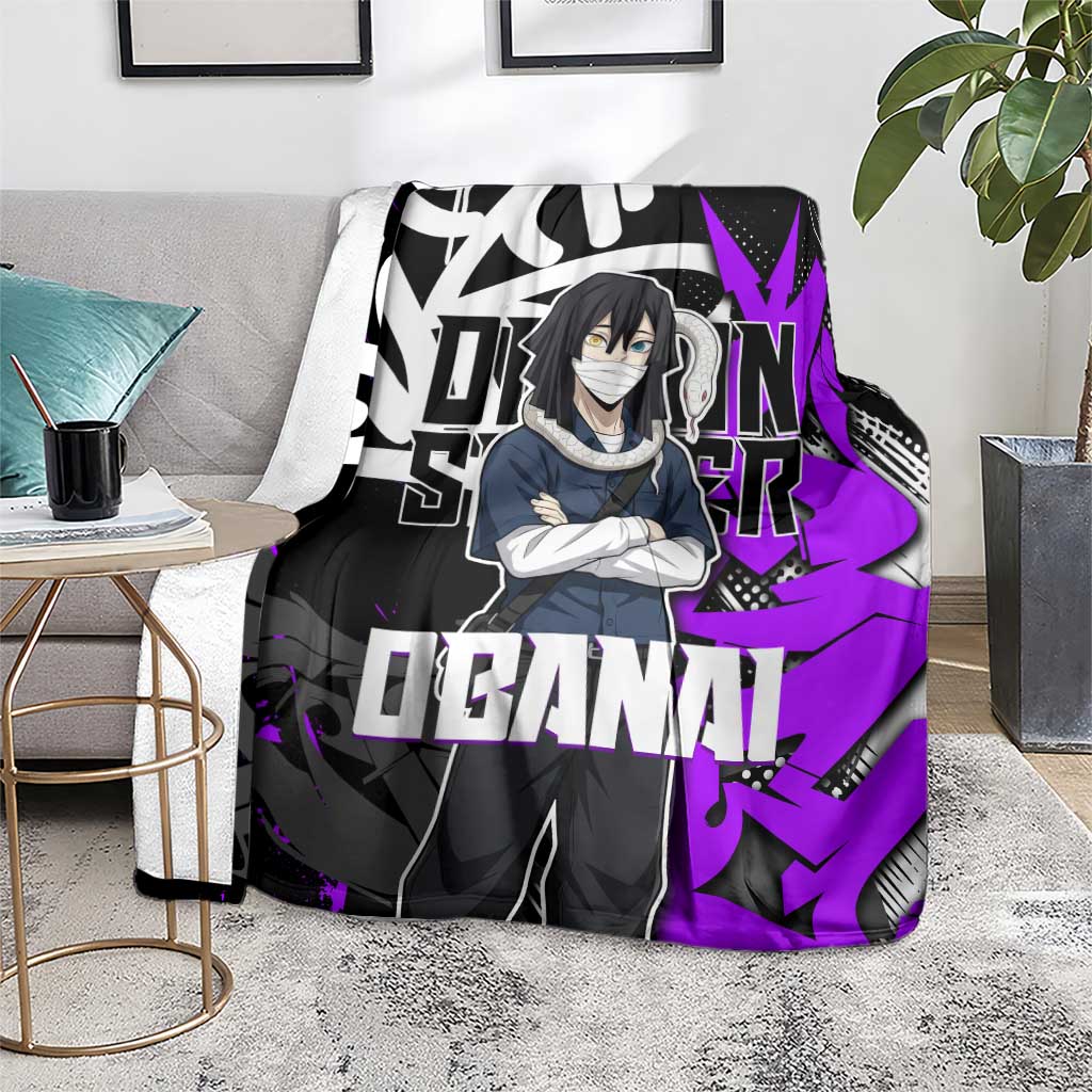 Obanai Iguro Demon Slayer Blanket Purple Graffiti Anime Style