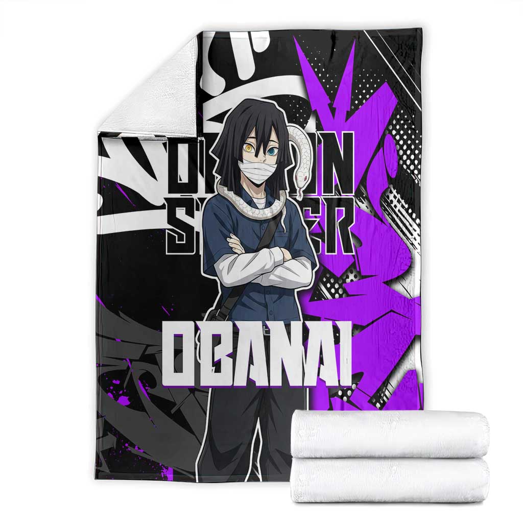 Obanai Iguro Demon Slayer Blanket Purple Graffiti Anime Style