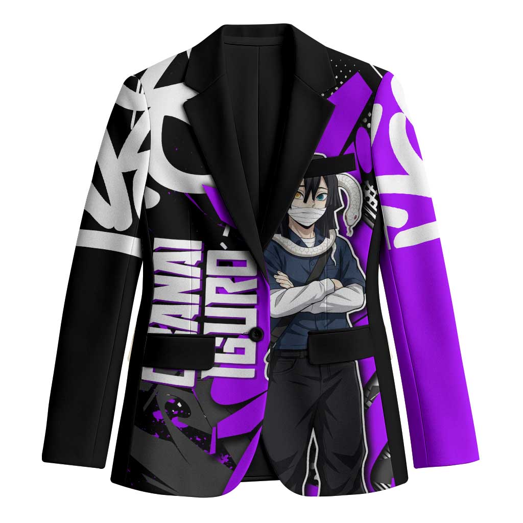 Obanai Iguro Demon Slayer Blazer Purple Graffiti Anime Style
