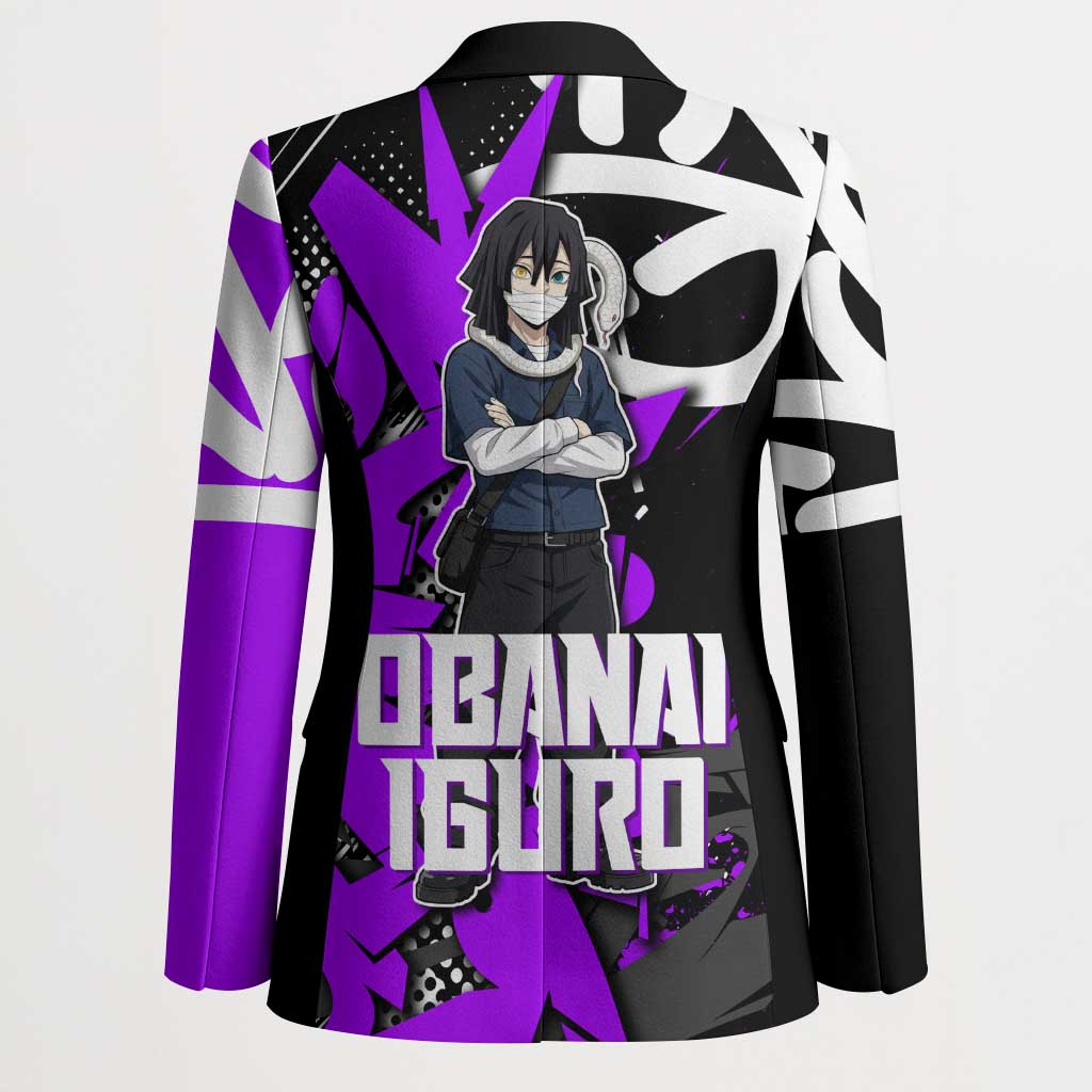 Obanai Iguro Demon Slayer Blazer Purple Graffiti Anime Style