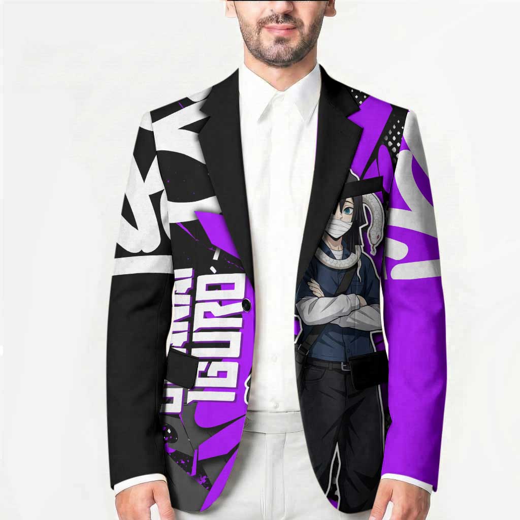 Obanai Iguro Demon Slayer Blazer Purple Graffiti Anime Style