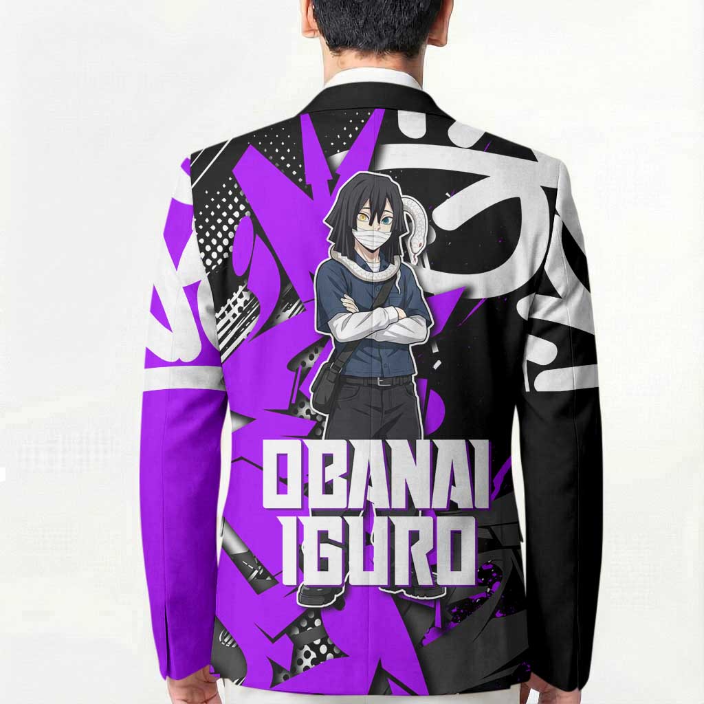 Obanai Iguro Demon Slayer Blazer Purple Graffiti Anime Style