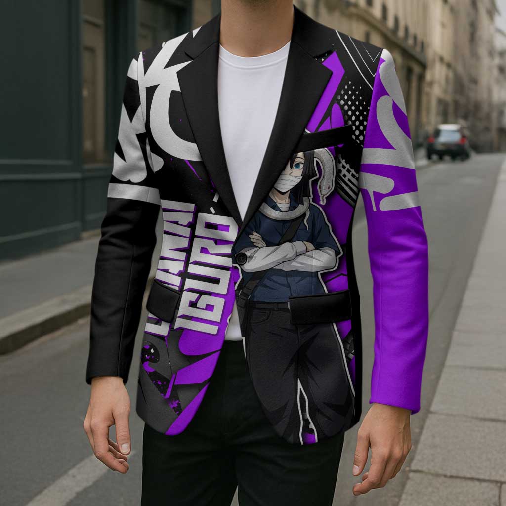 Obanai Iguro Demon Slayer Blazer Purple Graffiti Anime Style