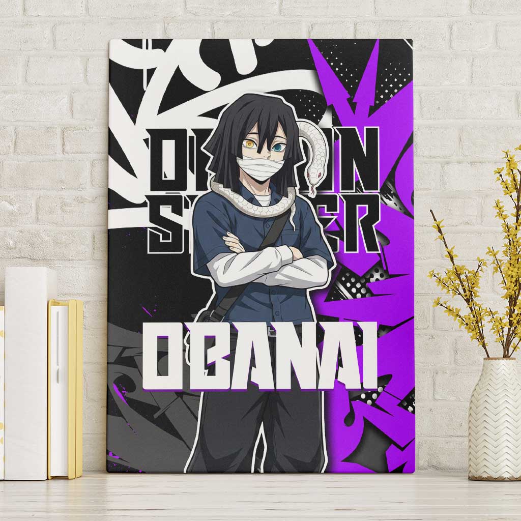 Obanai Iguro Demon Slayer Canvas Wall Art Purple Graffiti Anime Style