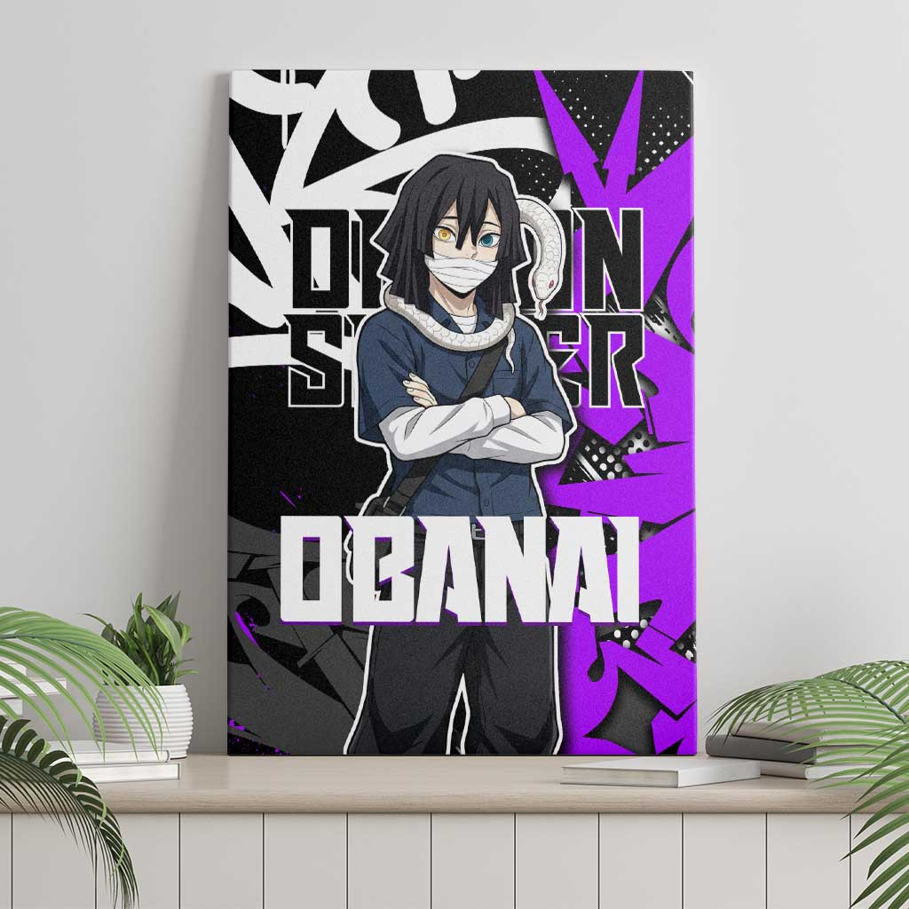 Obanai Iguro Demon Slayer Canvas Wall Art Purple Graffiti Anime Style