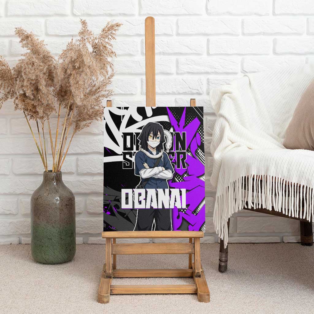Obanai Iguro Demon Slayer Canvas Wall Art Purple Graffiti Anime Style