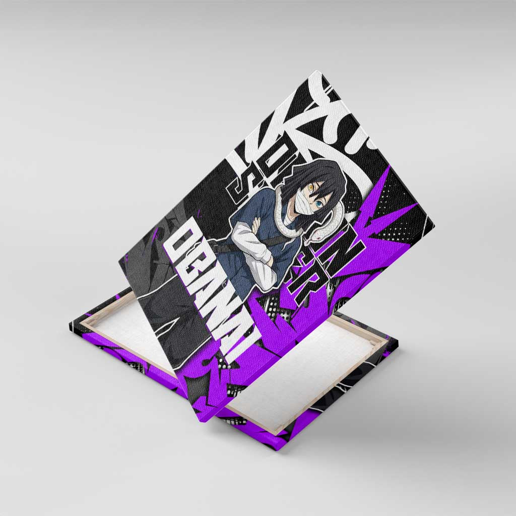 Obanai Iguro Demon Slayer Canvas Wall Art Purple Graffiti Anime Style