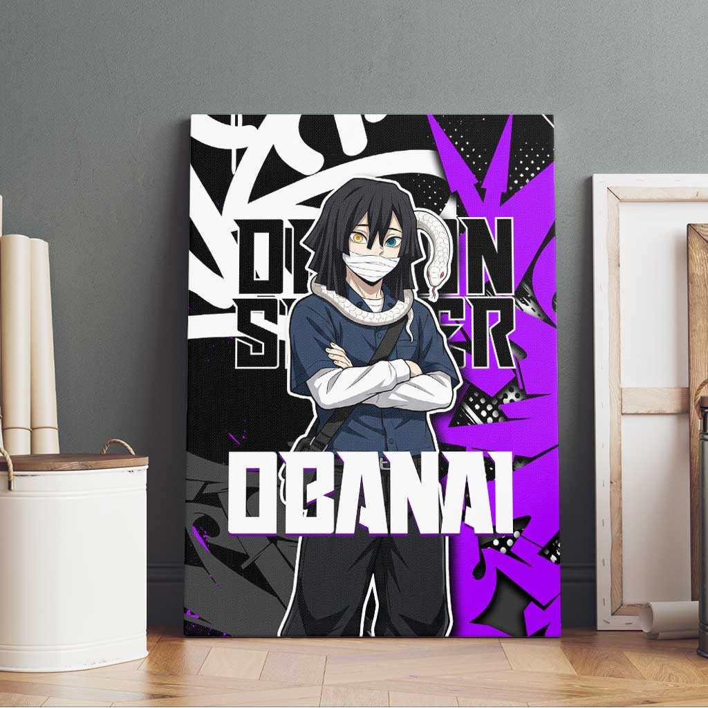 Obanai Iguro Demon Slayer Canvas Wall Art Purple Graffiti Anime Style