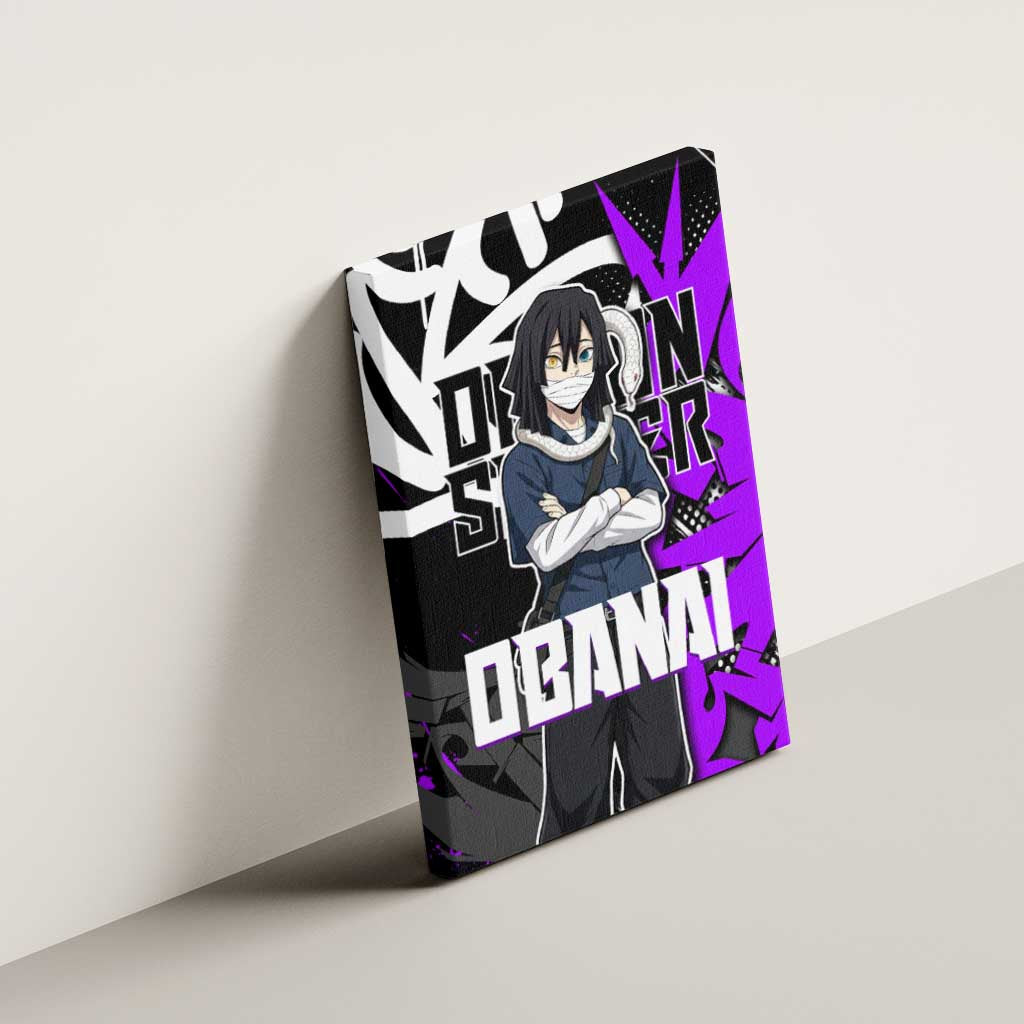 Obanai Iguro Demon Slayer Canvas Wall Art Purple Graffiti Anime Style