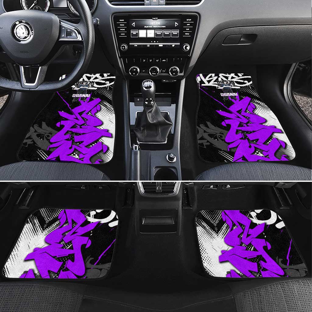 Obanai Iguro Demon Slayer Car Mats Purple Graffiti Anime Style