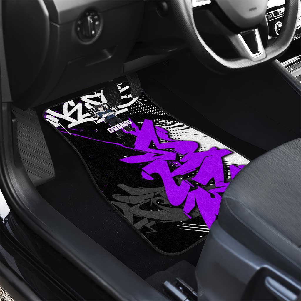 Obanai Iguro Demon Slayer Car Mats Purple Graffiti Anime Style
