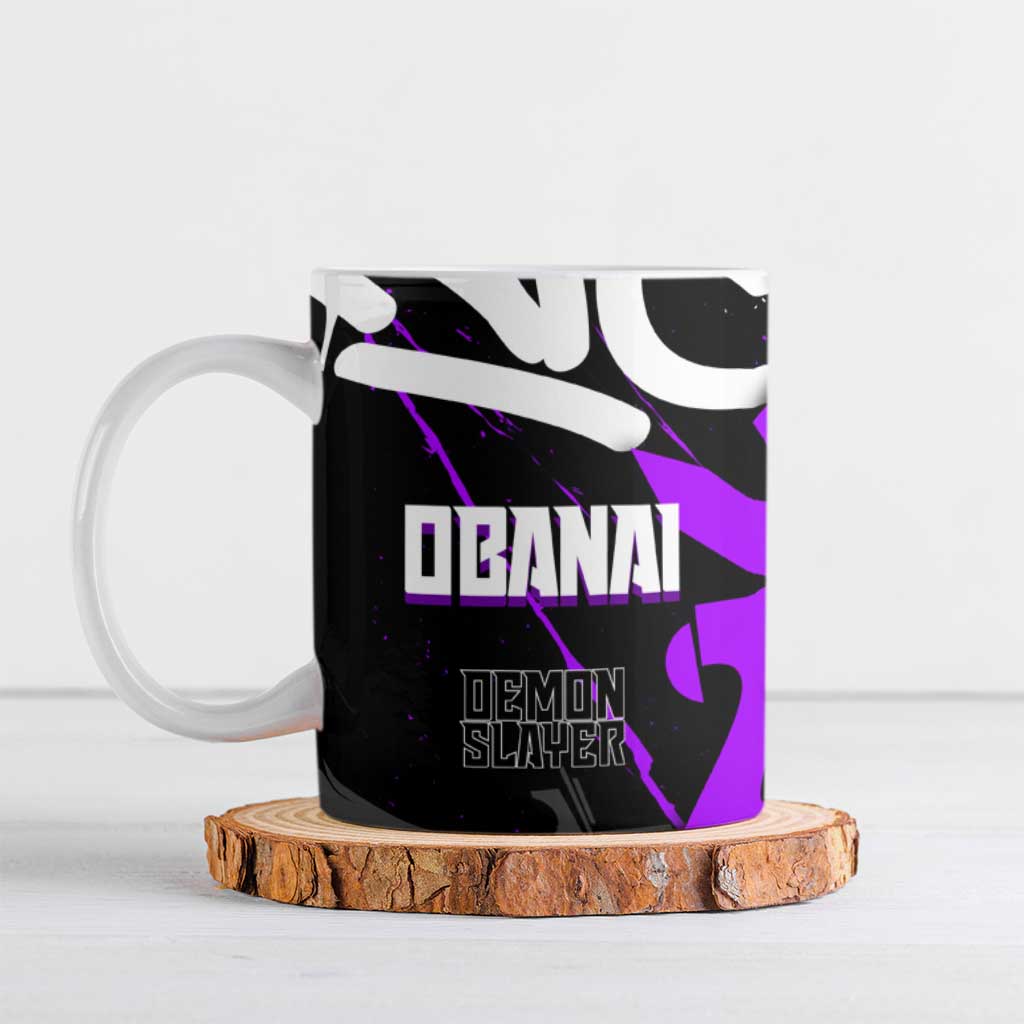 Obanai Iguro Demon Slayer Ceramic Mug Purple Graffiti Anime Style