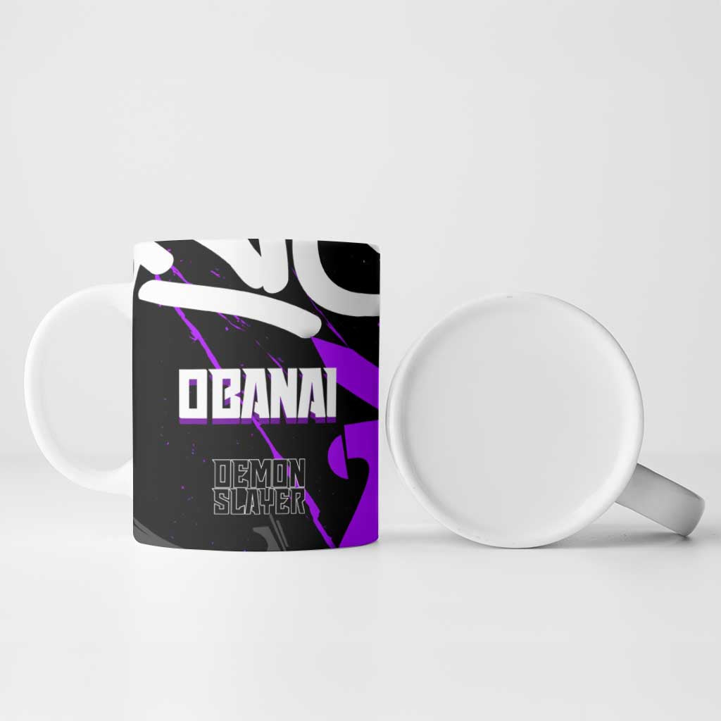 Obanai Iguro Demon Slayer Ceramic Mug Purple Graffiti Anime Style