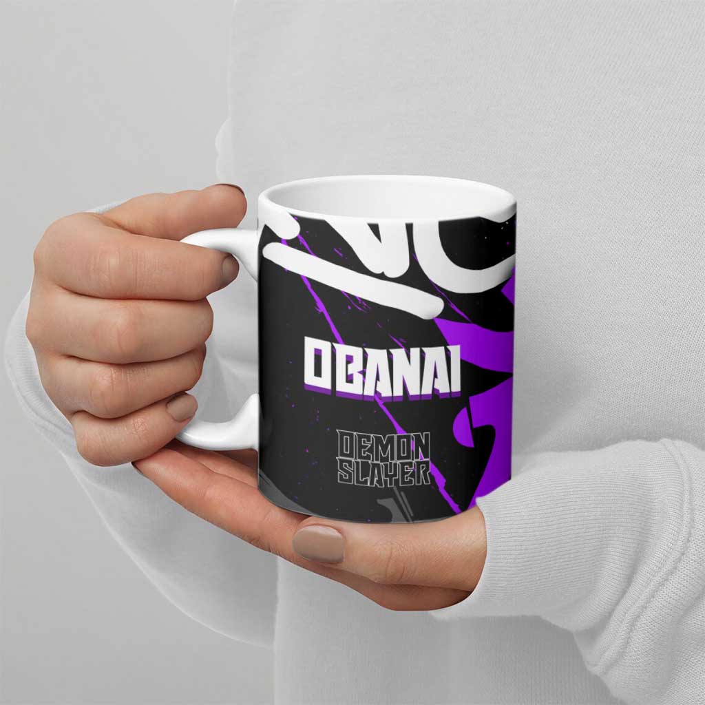 Obanai Iguro Demon Slayer Ceramic Mug Purple Graffiti Anime Style