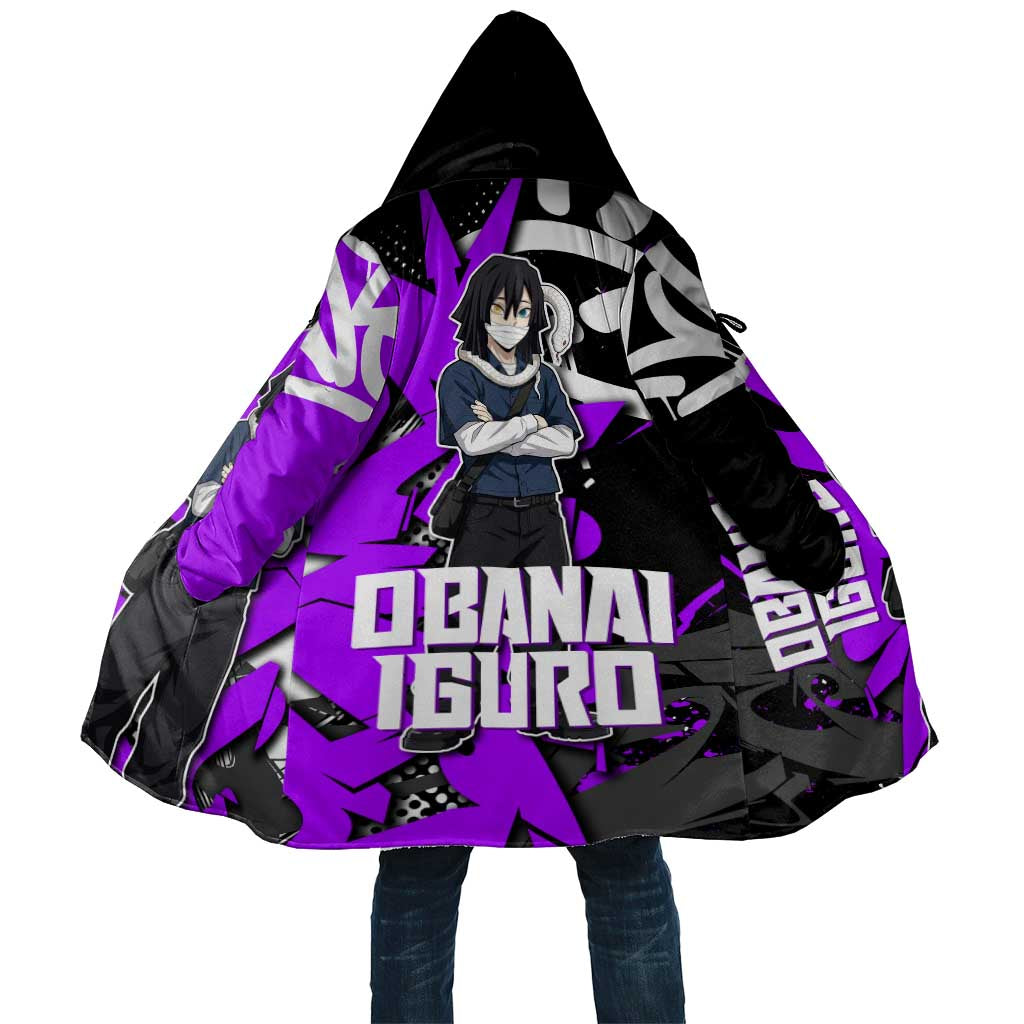Obanai Iguro Demon Slayer Cloak Purple Graffiti Anime Style