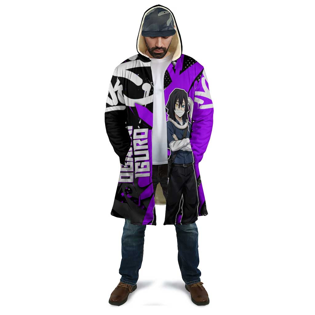 Obanai Iguro Demon Slayer Cloak Purple Graffiti Anime Style