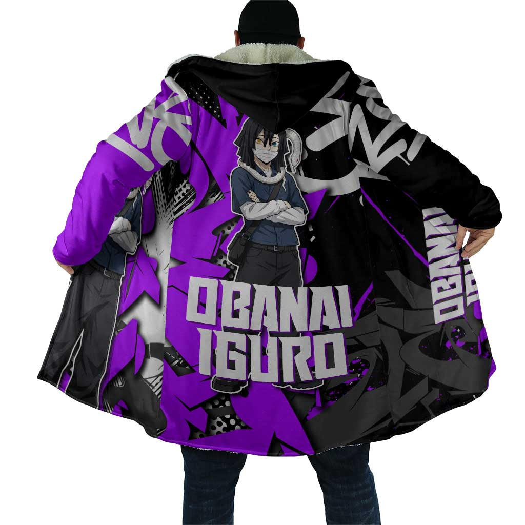 Obanai Iguro Demon Slayer Cloak Purple Graffiti Anime Style