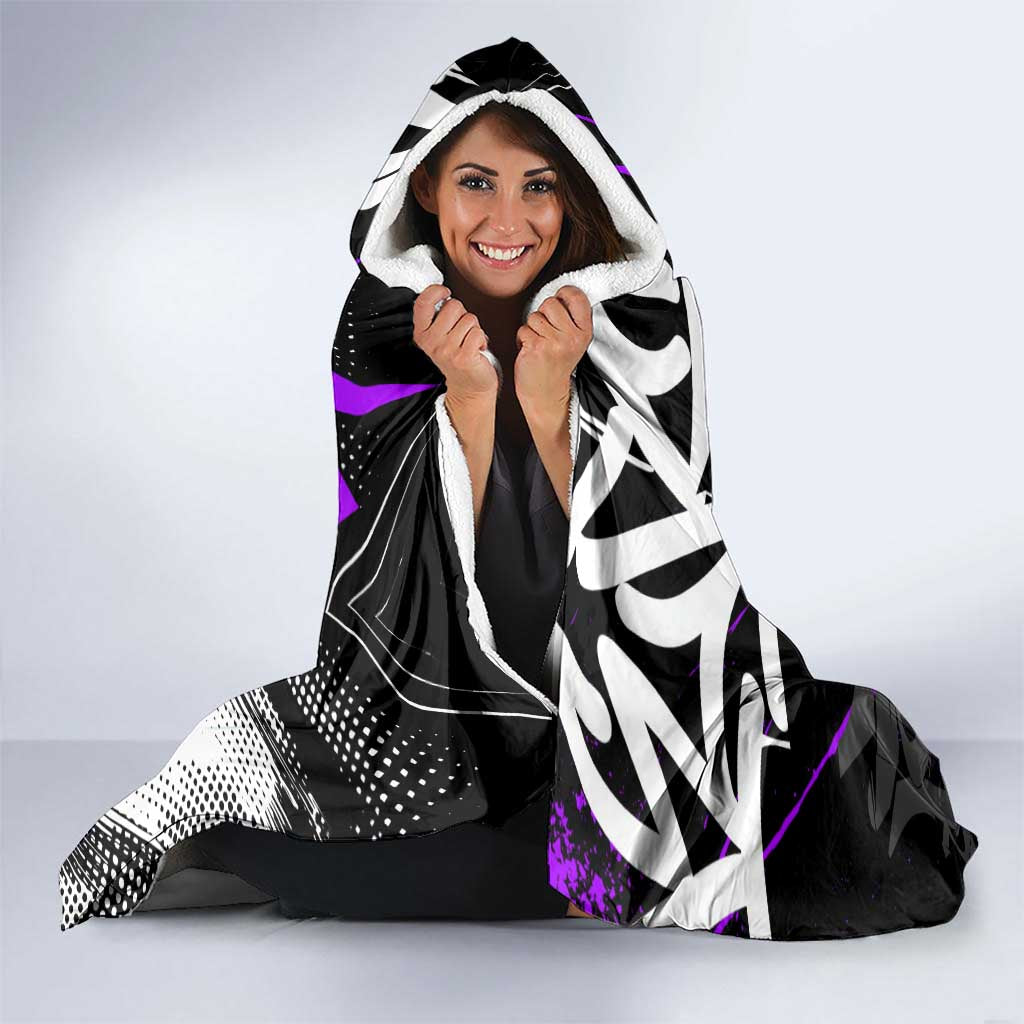 Obanai Iguro Demon Slayer Hooded Blanket Purple Graffiti Anime Style