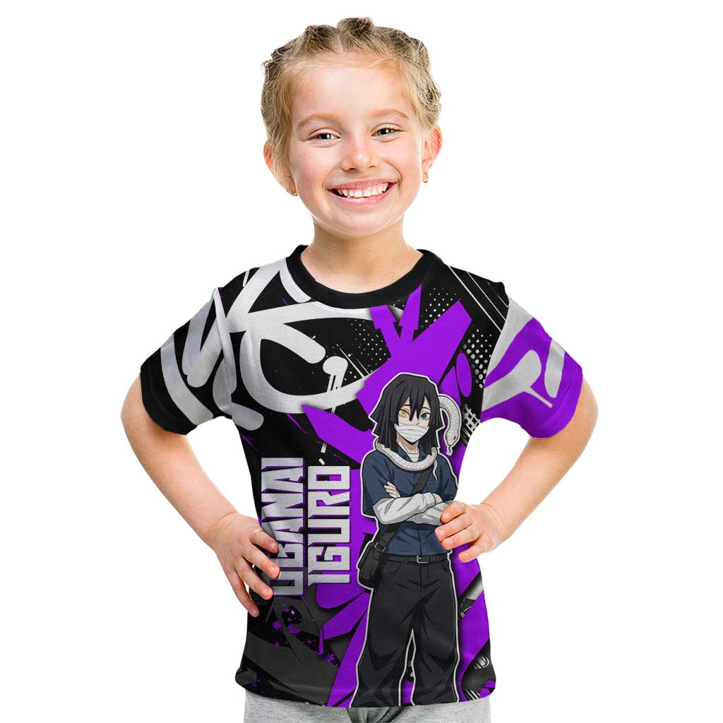 Obanai Iguro Demon Slayer Kid T Shirt Purple Graffiti Anime Style