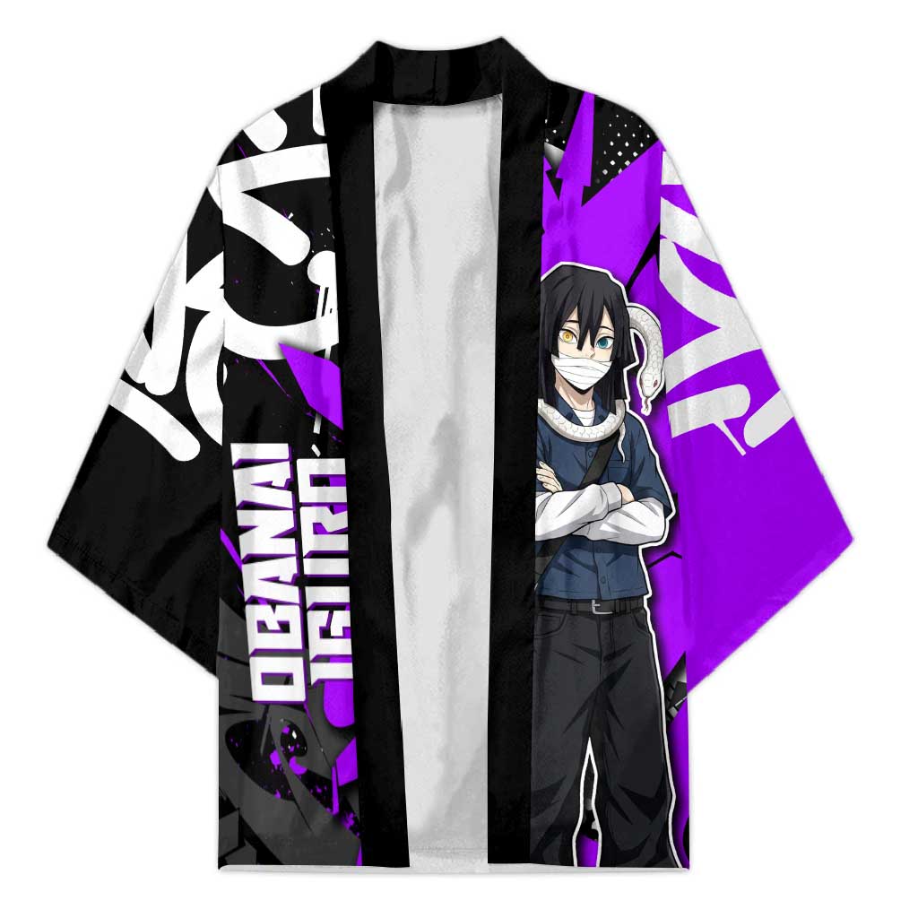 Obanai Iguro Demon Slayer Kimono Purple Graffiti Anime Style