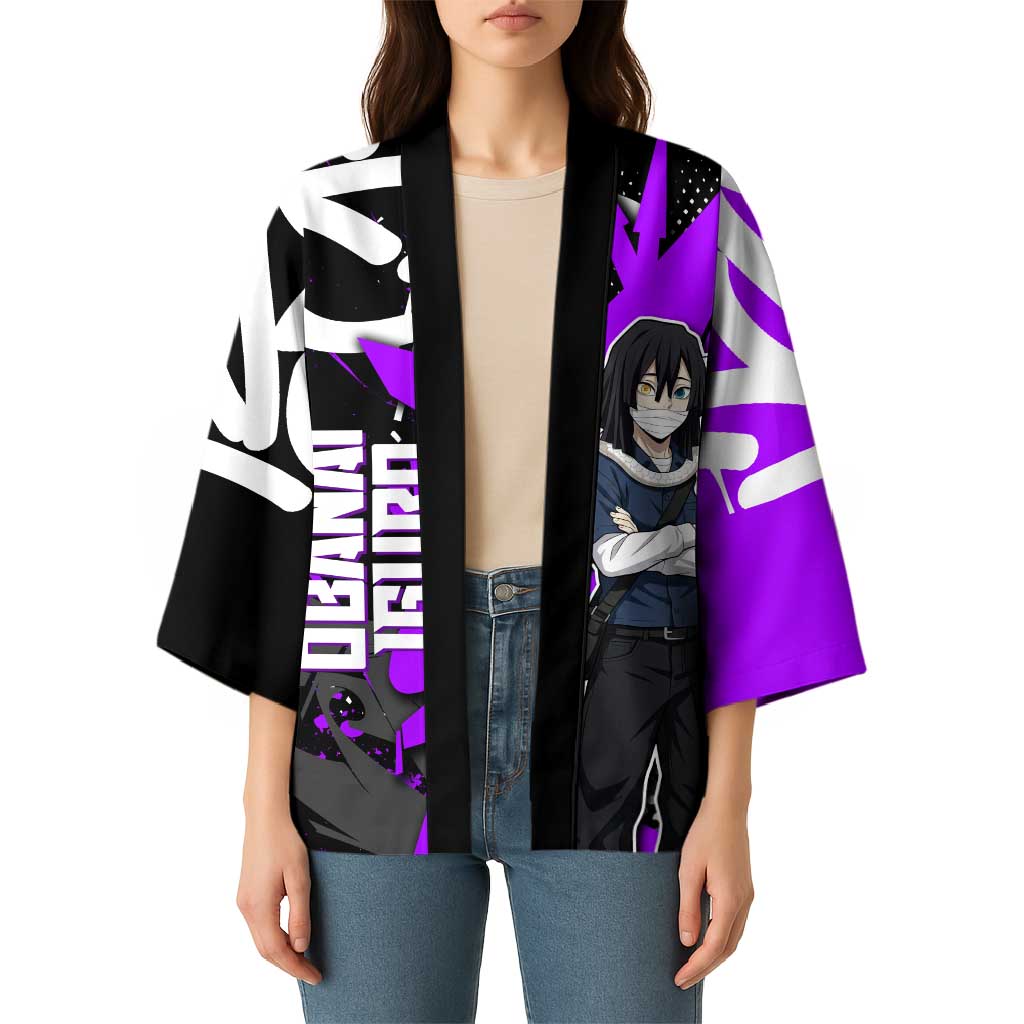 Obanai Iguro Demon Slayer Kimono Purple Graffiti Anime Style