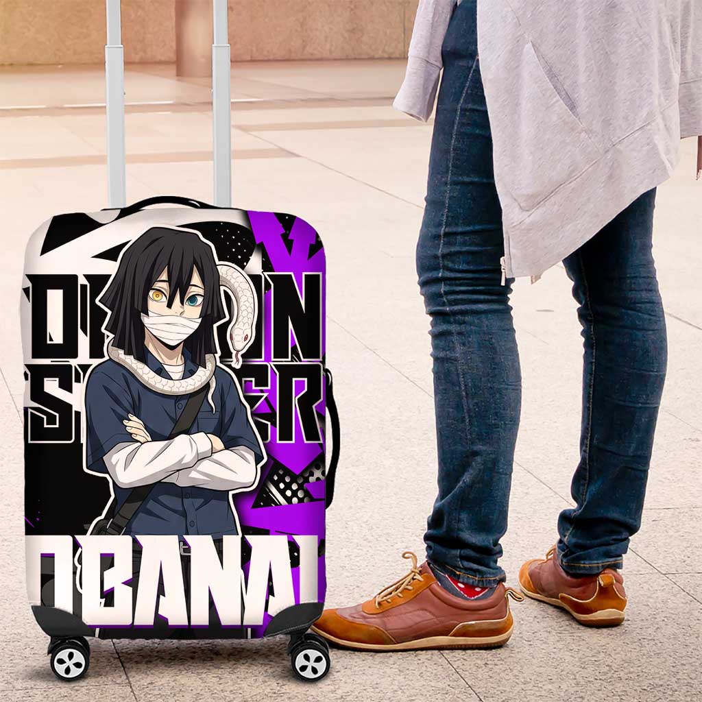 Obanai Iguro Demon Slayer Luggage Cover Purple Graffiti Anime Style