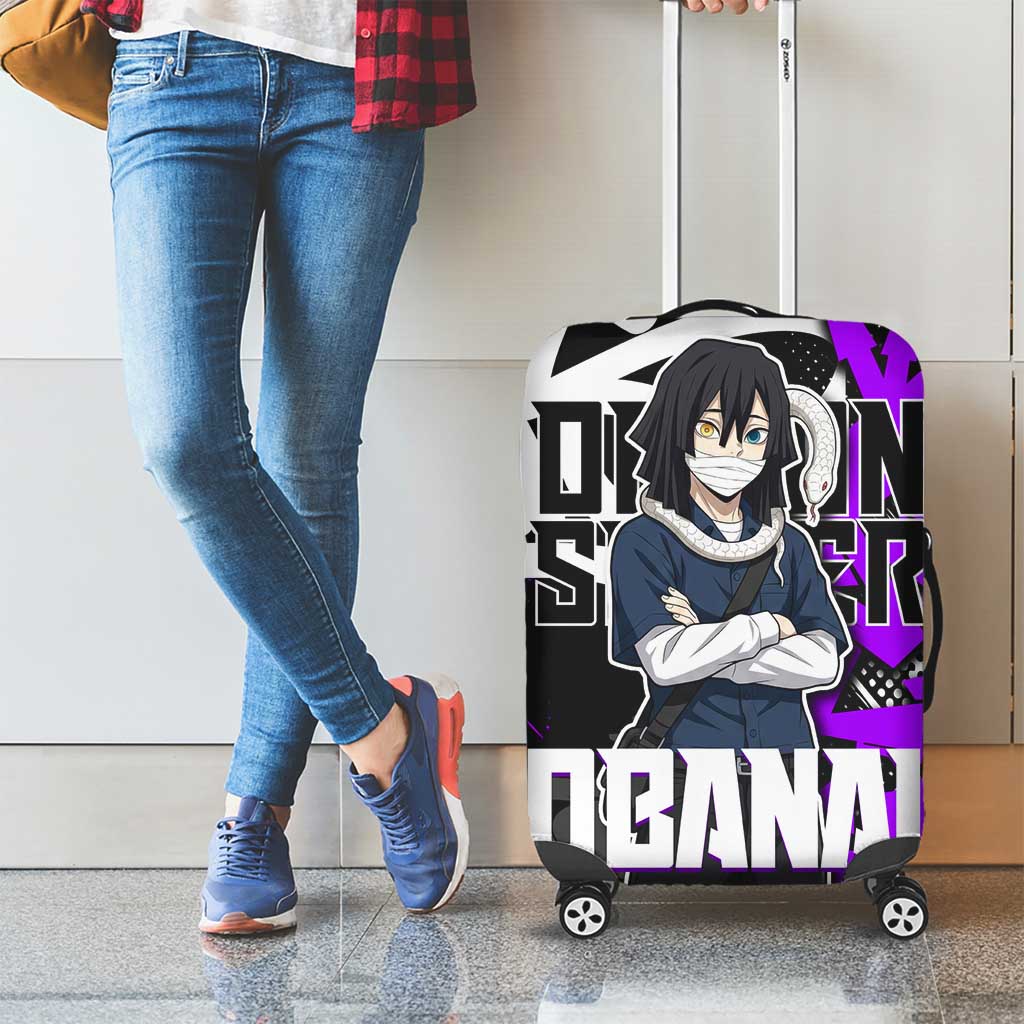 Obanai Iguro Demon Slayer Luggage Cover Purple Graffiti Anime Style
