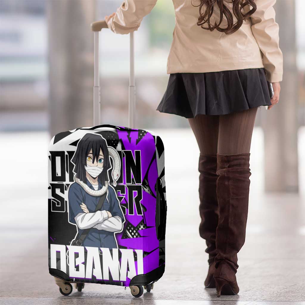 Obanai Iguro Demon Slayer Luggage Cover Purple Graffiti Anime Style