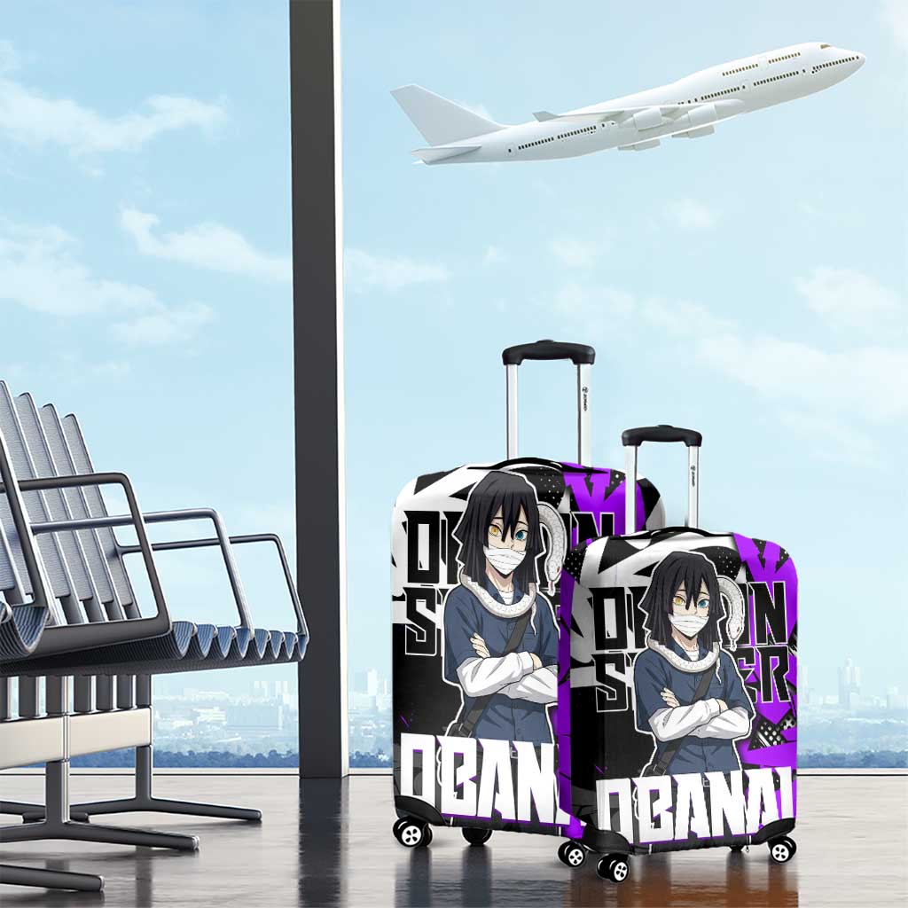 Obanai Iguro Demon Slayer Luggage Cover Purple Graffiti Anime Style