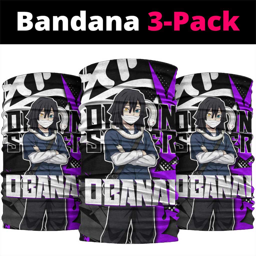 Obanai Iguro Demon Slayer Neck Gaiter Purple Graffiti Anime Style