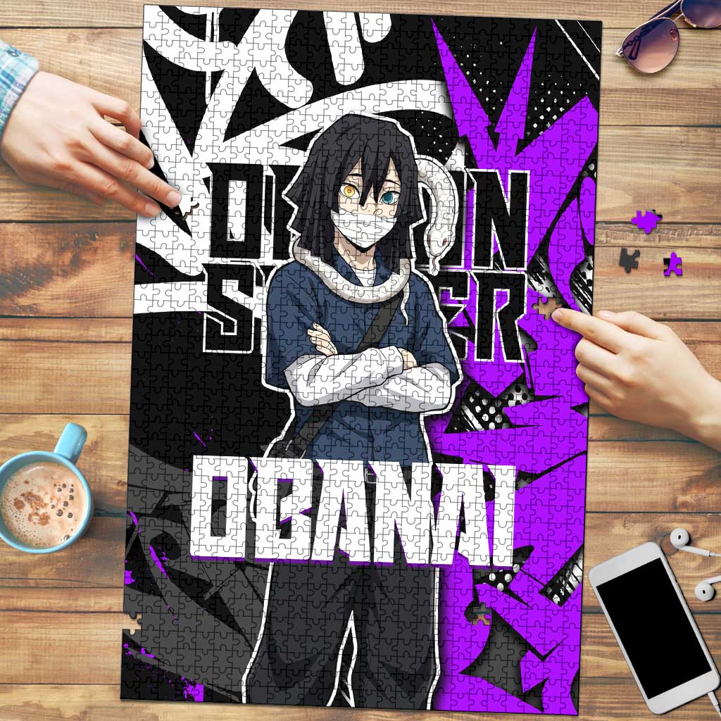Obanai Iguro Demon Slayer Puzzle Purple Graffiti Anime Style