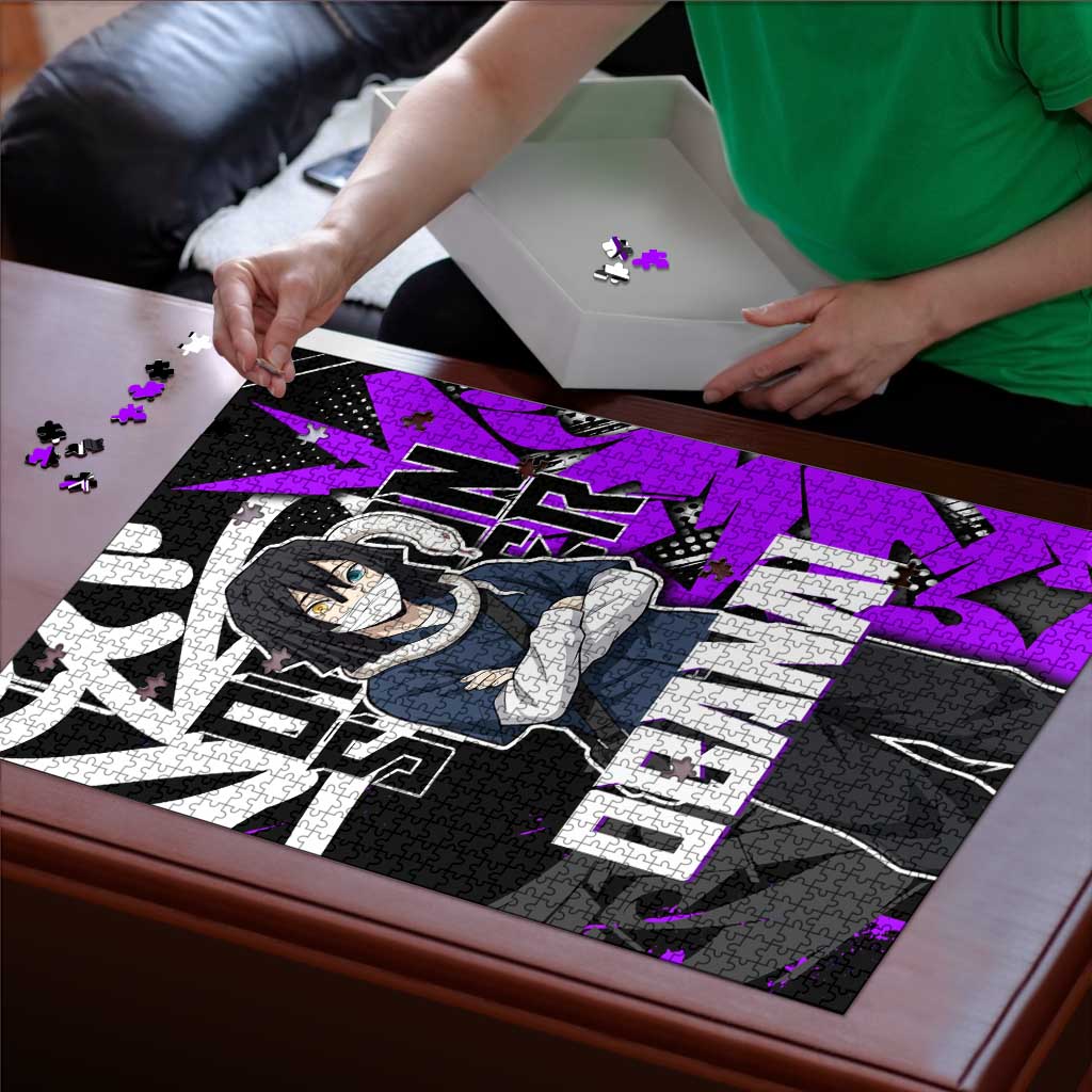 Obanai Iguro Demon Slayer Puzzle Purple Graffiti Anime Style