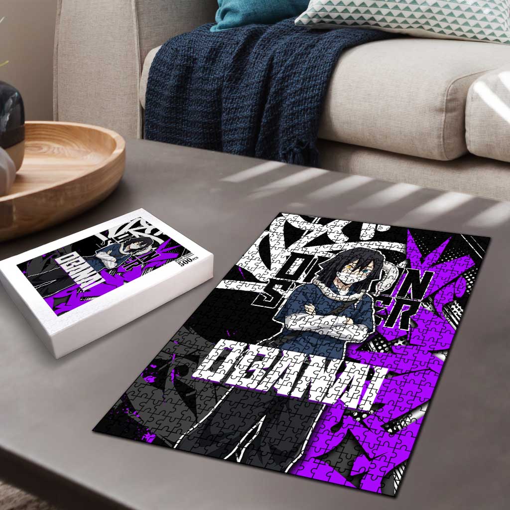 Obanai Iguro Demon Slayer Puzzle Purple Graffiti Anime Style