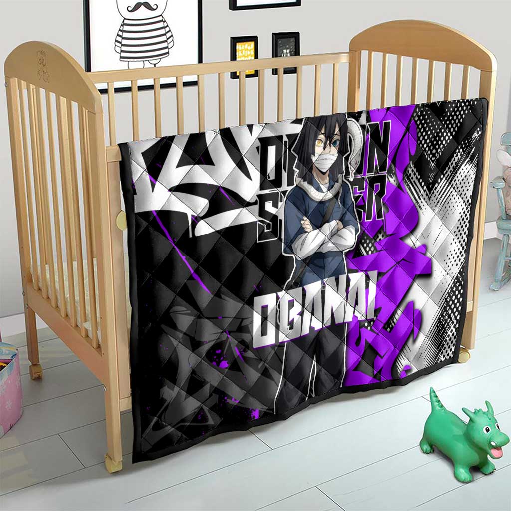 Obanai Iguro Demon Slayer Quilt Purple Graffiti Anime Style