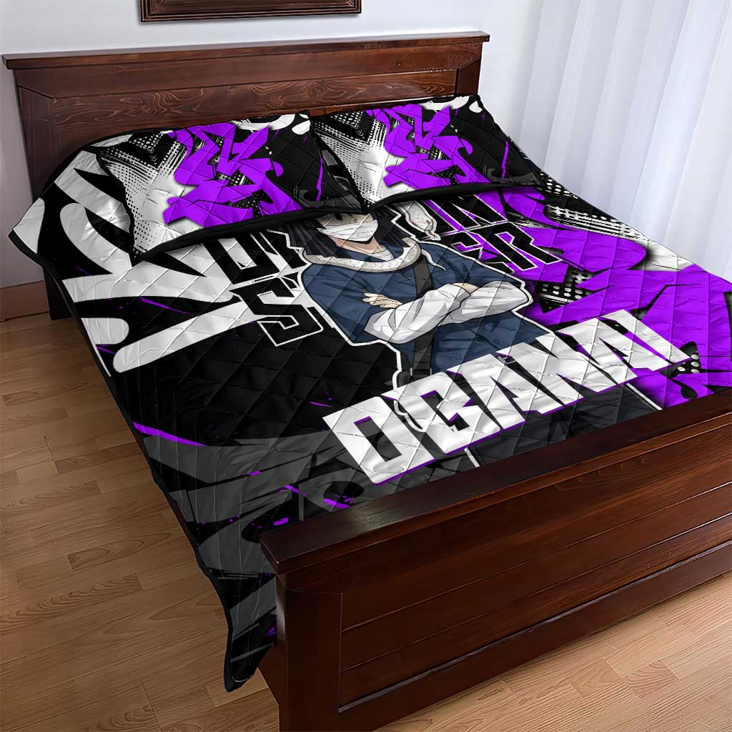 Obanai Iguro Demon Slayer Quilt Bed Set Purple Graffiti Anime Style