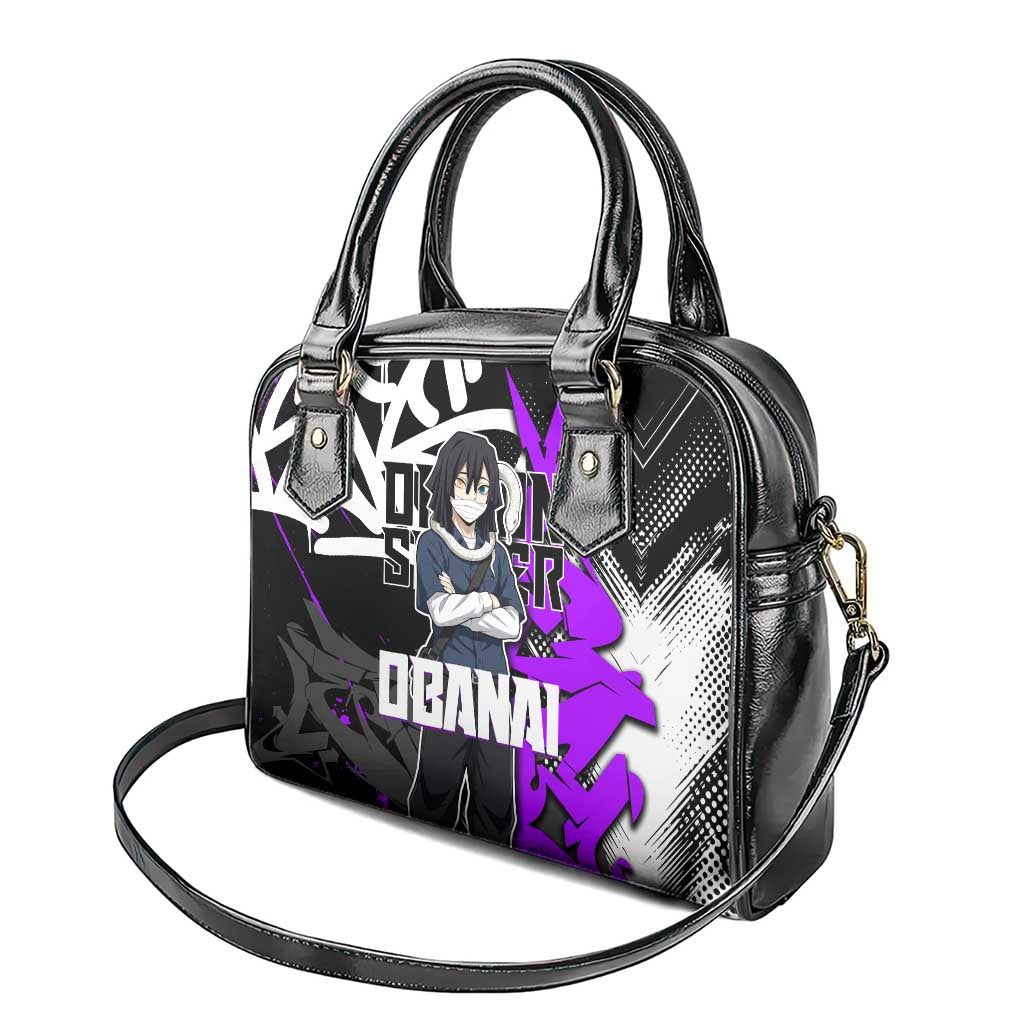 Obanai Iguro Demon Slayer Shoulder Handbag Purple Graffiti Anime Style