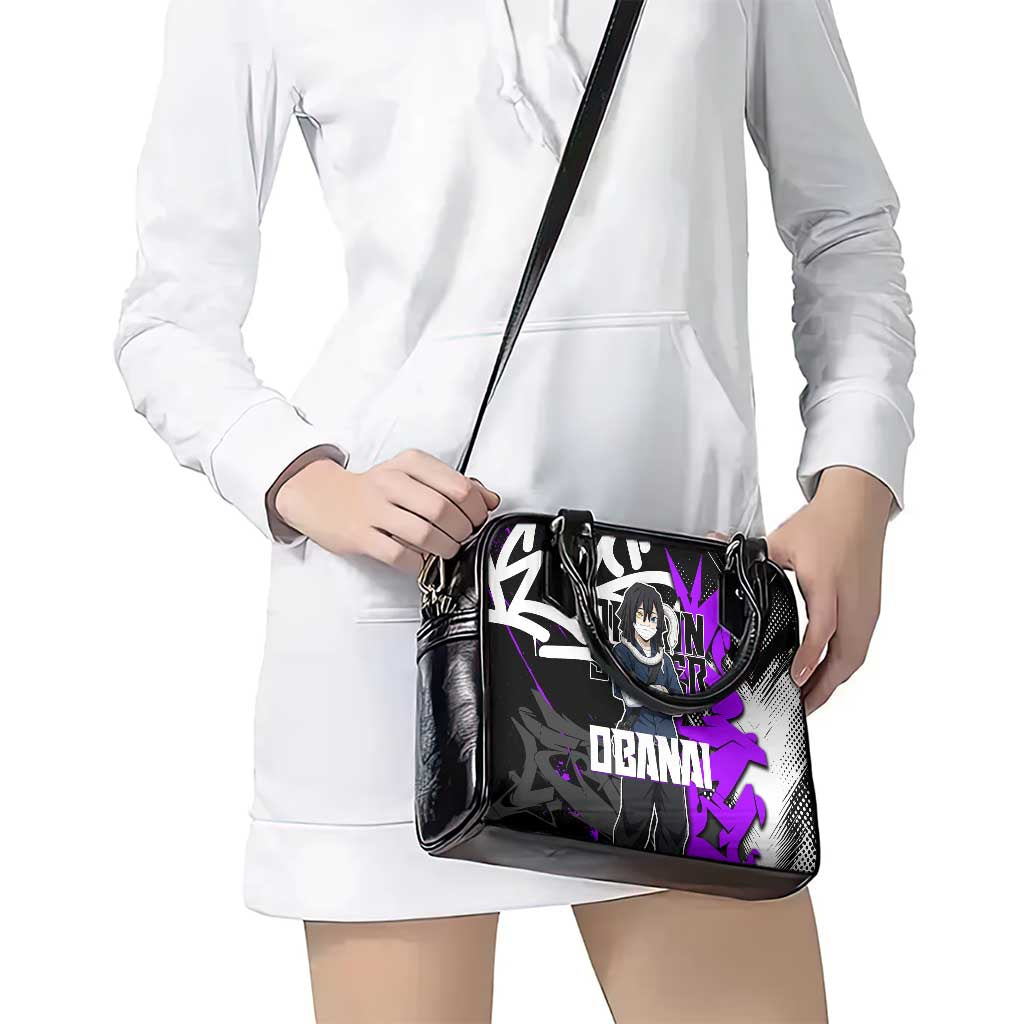 Obanai Iguro Demon Slayer Shoulder Handbag Purple Graffiti Anime Style