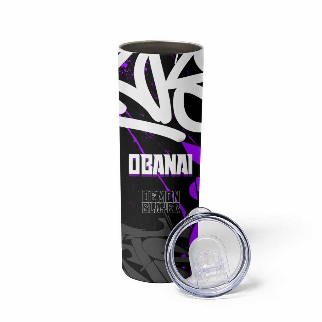 Obanai Iguro Demon Slayer Skinny Tumbler Purple Graffiti Anime Style