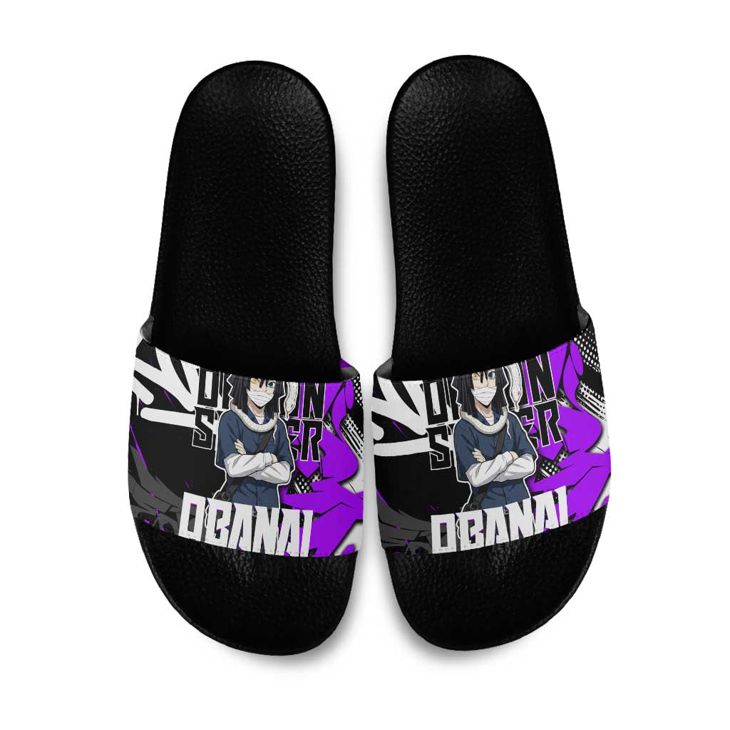Obanai Iguro Demon Slayer Slide Sandals Purple Graffiti Anime Style