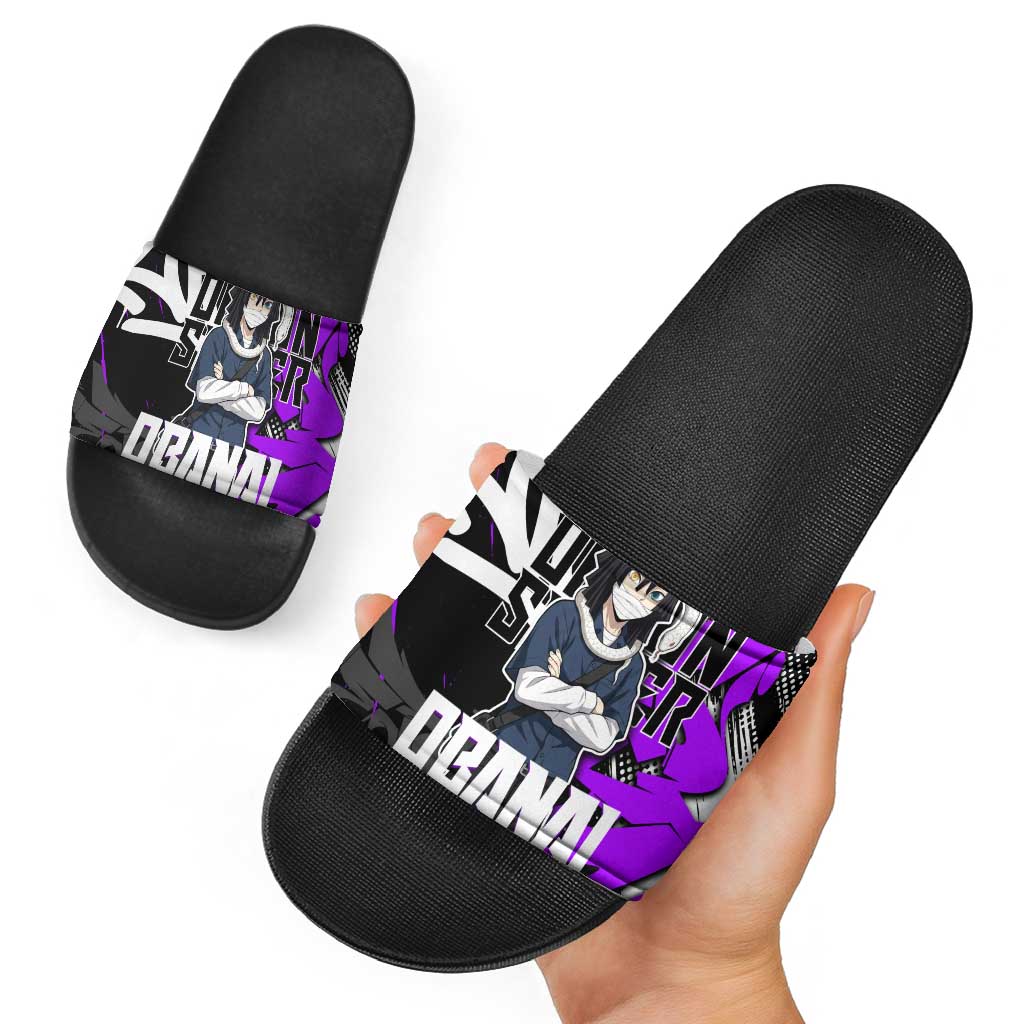 Obanai Iguro Demon Slayer Slide Sandals Purple Graffiti Anime Style
